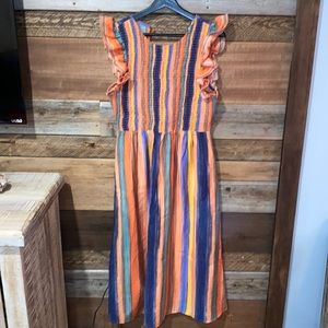 English Factory Stripe MIDI Dress NWOT M